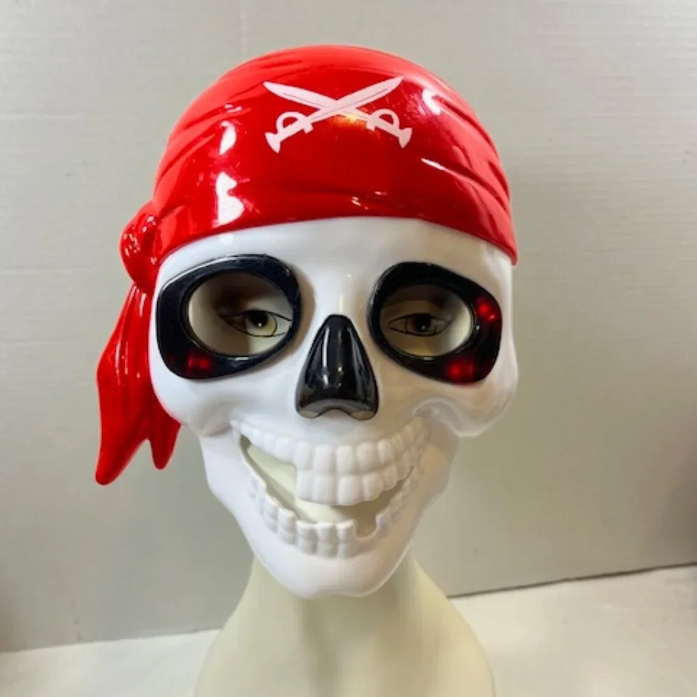 Pirate Skull Light-Up Mask Hard Plastic Halloween Party Adult/Youth